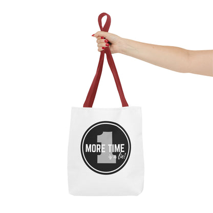 "One More Time is a Lie" Dance Tote Bag – Bold Emblem Graphic Canvas Bag for Dancers, Rehearsals & Everyday Use