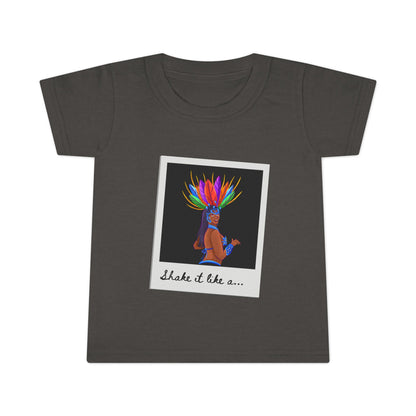 "Shake It Like a..." Toddler Dance T-Shirt – Carnival-Inspired Samba Dancer Graphic Short Sleeve Tee for Kids