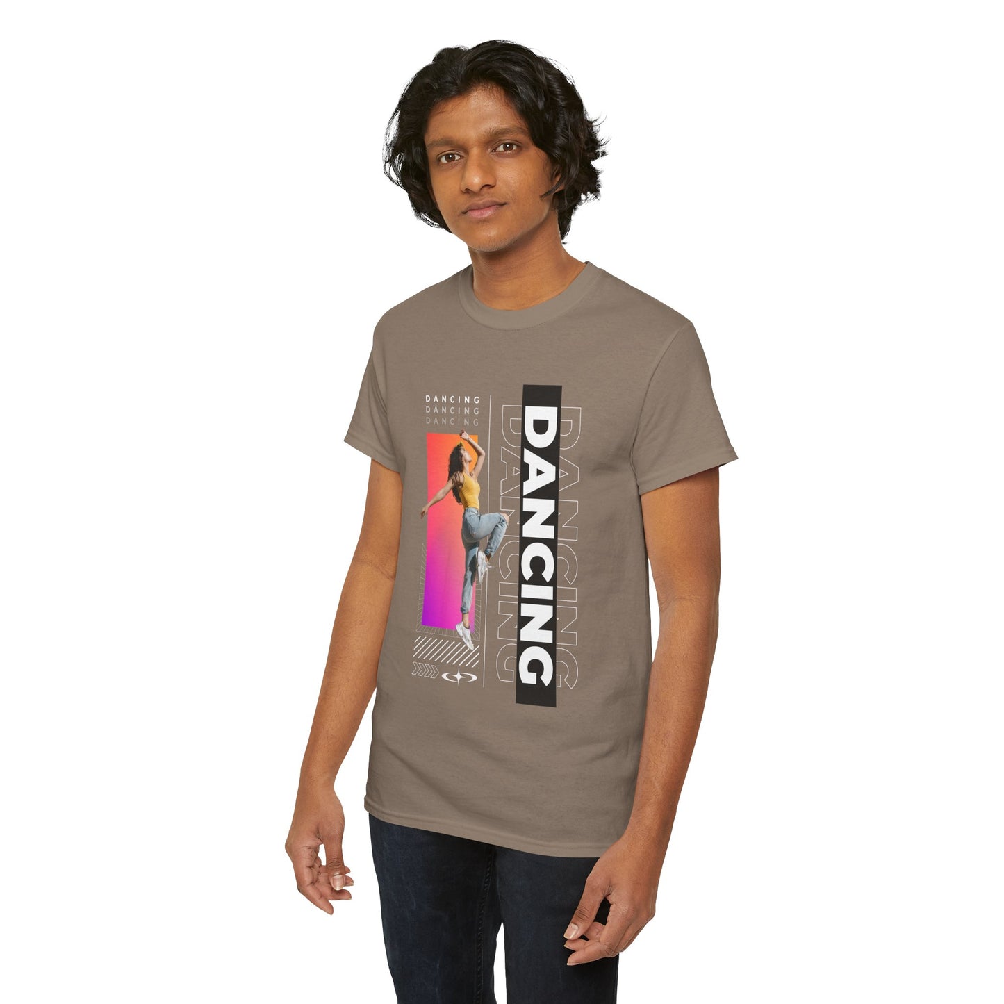 “Dancing” Streetwear-Inspired Female Dancer Unisex Heavy Cotton Tee – Urban Dance Graphic T-Shirt for Performers and Dance Lovers