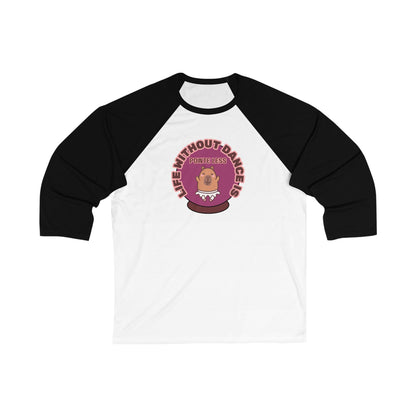 "Life Without Dance is Pointeless" Unisex 3/4 Sleeve Baseball Tee – Funny Dance Shirt with Cute Dancing Capybara Graphic for Dancers