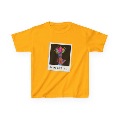 "Shake It Like a..." Youth Short Sleeve Tee – Carnival-Inspired Samba Dancer Graphic Dance Shirt for Kids