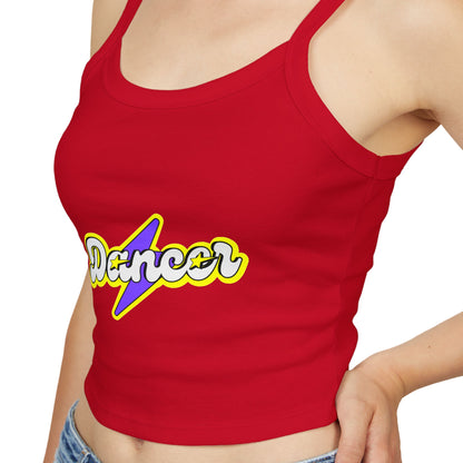 "Dancer" Women’s Spaghetti Strap Tank Top – Superhero-Inspired Dancer Graphic | Empowering Dance Apparel for Strong & Stylish Performers