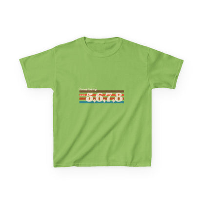 “From the Top and 5, 6, 7, 8” Youth Short Sleeve Tee – Retro Graphic Dance Shirt for Kids and Young Performers