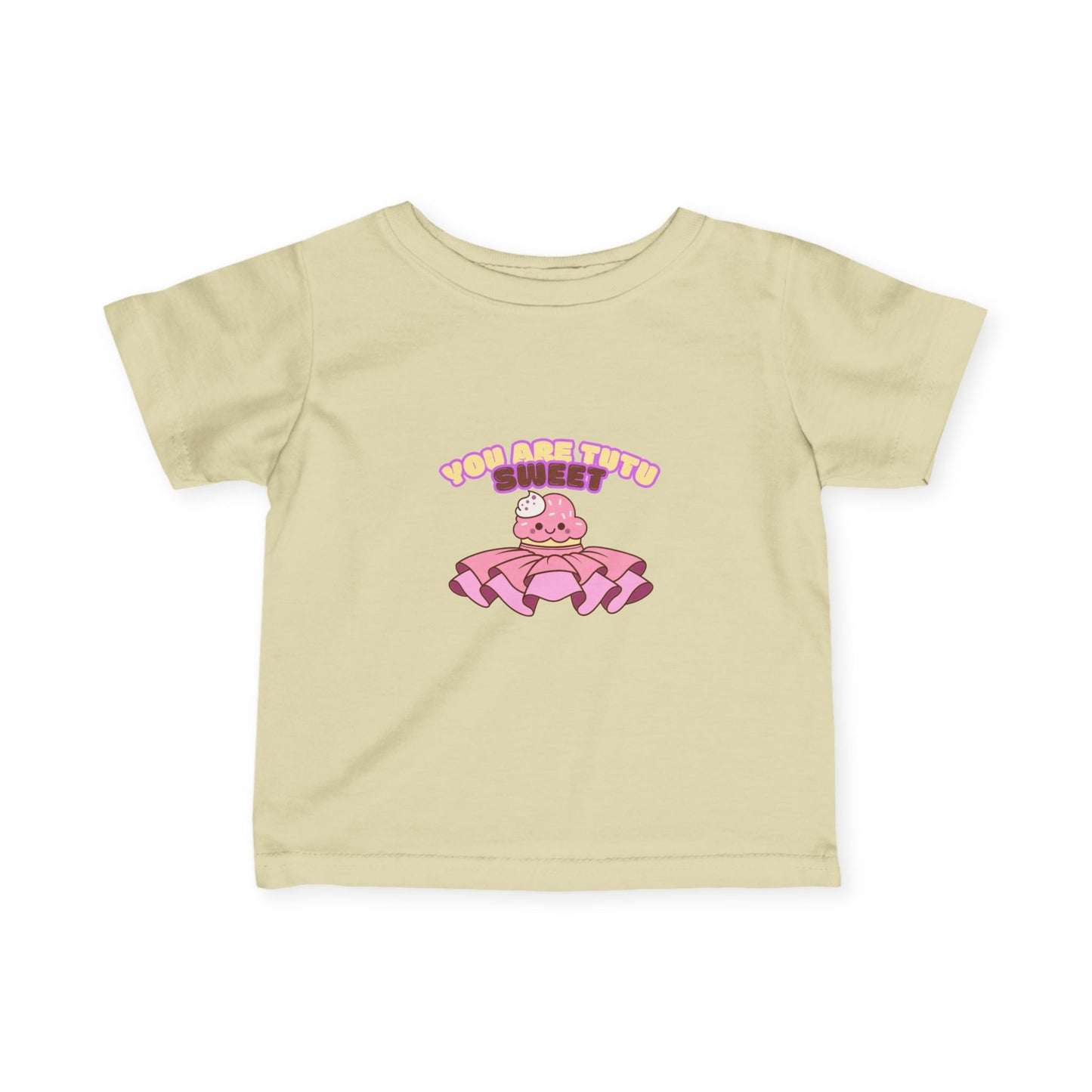 "You Are Tutu Sweet" Kawaii Cupcake Infant Fine Jersey Tee – Cute Baby Dance T-Shirt with Adorable Tutu Dessert Graphic