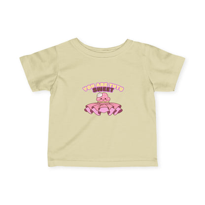 "You Are Tutu Sweet" Kawaii Cupcake Infant Fine Jersey Tee – Cute Baby Dance T-Shirt with Adorable Tutu Dessert Graphic