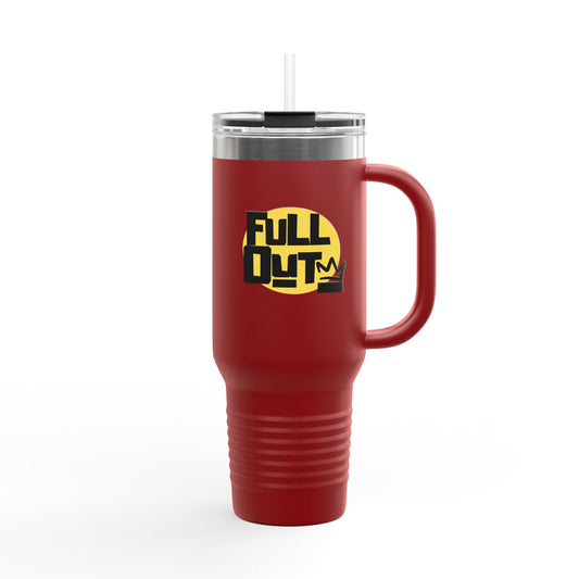 "Full Out" 40oz Insulated Travel Mug – Bold Streetwear Dance Tumbler for Dancers on the Go