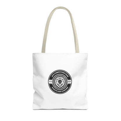 "Jeté Competition Team, Always Keep Dancing" Canvas Tote Bag – Collegiate Dance Team Logo | Reusable Dance Bag for Dancers, Rehearsals & Competitions