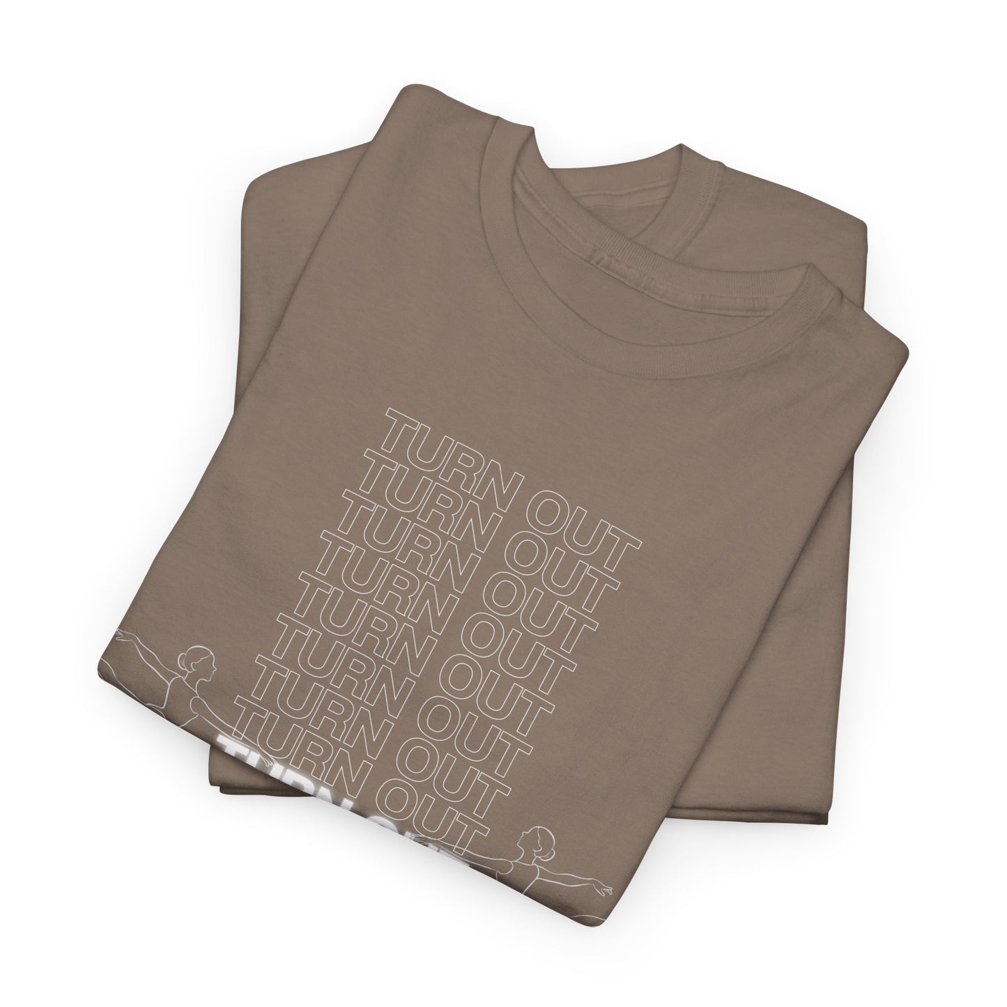 "Turn Out" Ballerina Graphic Unisex Heavy Cotton Tee – Ballet Dance T-Shirt for Dancers & Dance Enthusiasts
