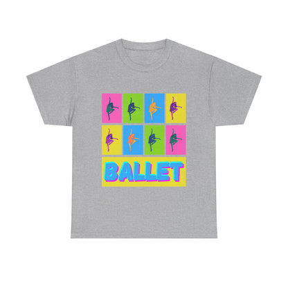 "Ballet" Pop Art Inspired Dance Graphic Unisex Heavy Cotton Tee – Artistic Ballet Dancer T-Shirt for Dance Lovers