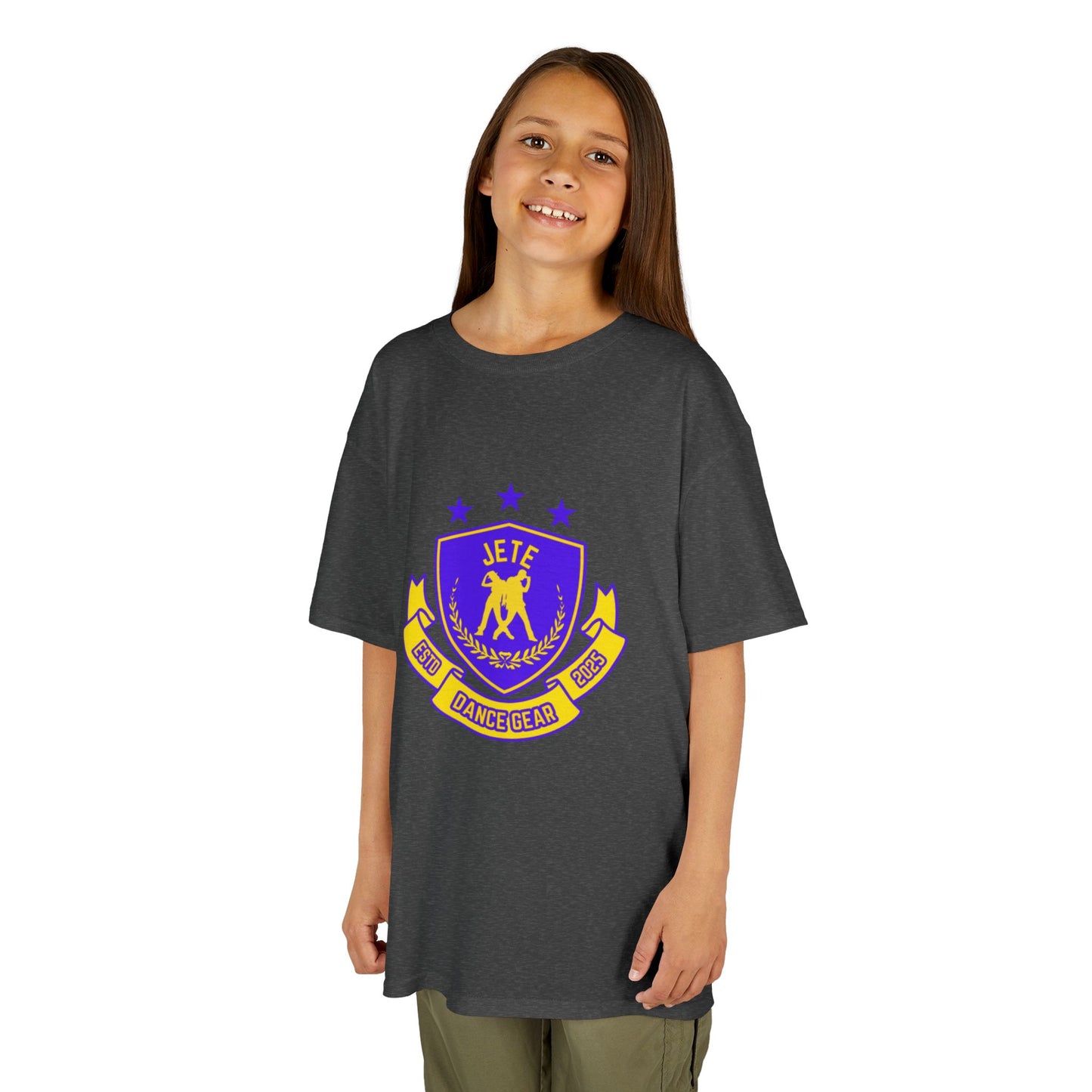 "Jeté Dance Gear" Youth Short Sleeve Tee – Collegiate-Inspired Dancer Graphic Shirt for Kids