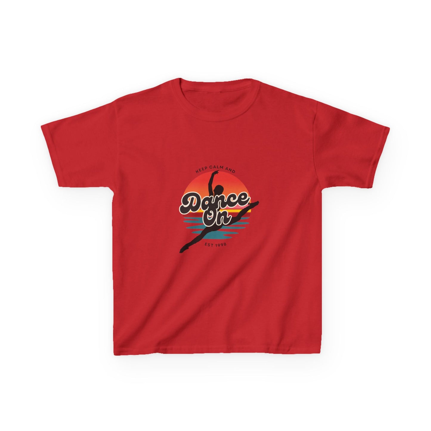"Keep Calm and Dance On" Youth Short Sleeve Tee – Retro Graphic Dance Shirt for Kids and Young Performers