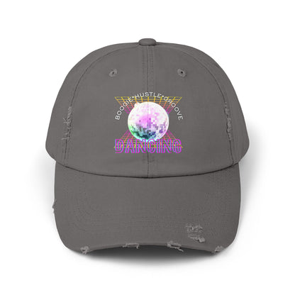 "Boogie, Hustle, Groove - Dancing" Streetwear Embroidered Design – Unisex Distressed Dance Cap
