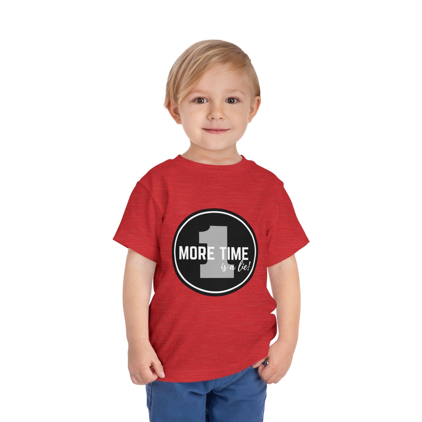 "One More Time Is a Lie" Toddler Dance T-Shirt – Bold Emblem Graphic Short Sleeve Tee for Kids