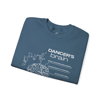 “Dancer’s Brain” Funny Dance Anatomy Sweatshirt – Unisex Heavy Blend Crewneck with Optional Name or Studio Personalization