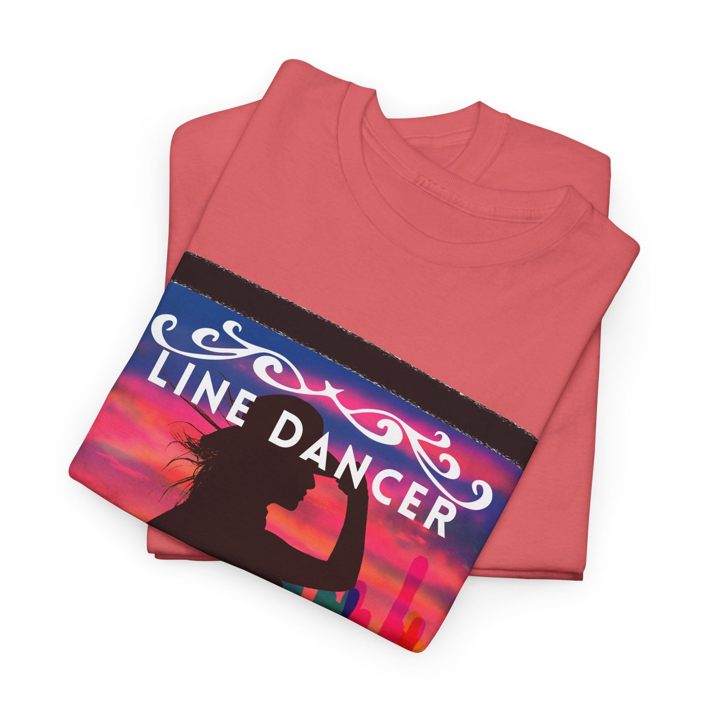"Line Dancer" Unisex Heavy Cotton T-Shirt – Western Country Dance Graphic Tee – 'Get Your Boots in Line' Cowboy-Inspired Shirt