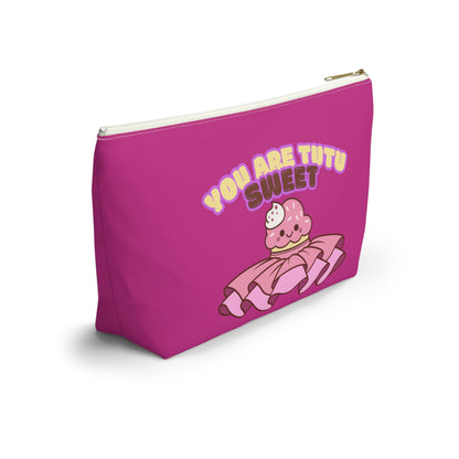 "You Are Tutu Sweet" Accessory Pouch & Makeup Bag – Kawaii Cupcake with Tutu Graphic