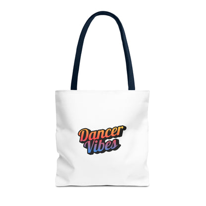 "Dancer Vibes" Canvas Tote Bag – Bold Dance-Themed Text Graphic Bag for Dancers, Students & Everyday Use
