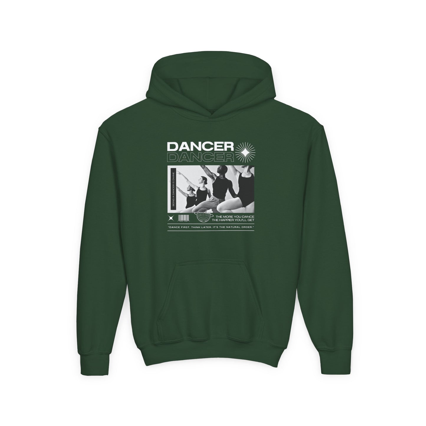 “Dancer” Young Ballet Dancers at the Barre Graphic | Unisex Youth Hoodie – Streetwear-Inspired Ballet Dance Hoodie for Kids & Aspiring Dancers