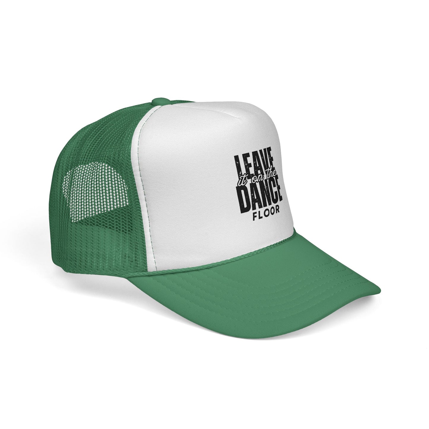 "Leave It on the Dance Floor" Unisex Trucker Hat – Bold Dance Quote Graphic Cap for Dancers, Festivals & Street Style