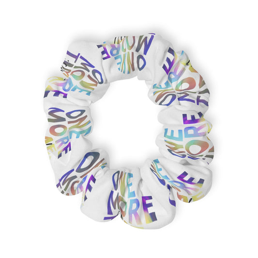 “One More Time Is a Lie” Scrunchie – Funny Dance Rehearsal Hair Accessory with Colorful Text Graphic
