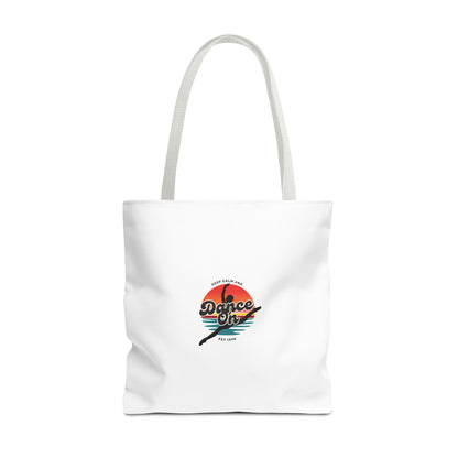 "Keep Calm and Dance On" Canvas Tote Bag – Retro Dance Graphic, Durable Shopping & Everyday Dance Bag