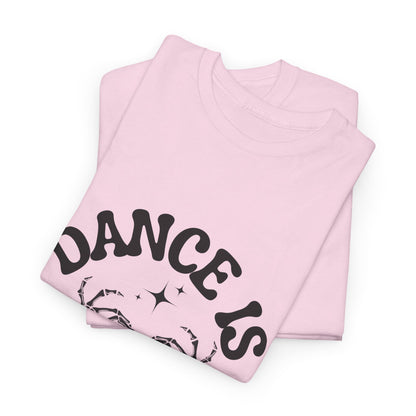 “Dance Is in My Bones” Halloween Dance T-Shirt with Cute Skeleton Heart Graphic - Unisex Heavy Cotton Tee