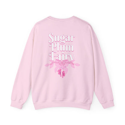 “Sugar Plum Fairy” Back Print ADULT Sweatshirt + “Nutcracker 2025” Front – Unisex Heavy Blend Crewneck | Ballet Holiday Dance Apparel