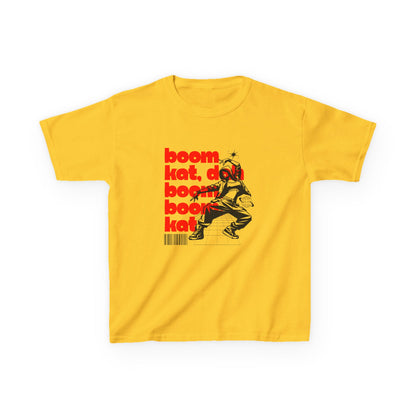 “Boom Kat Youth Short Sleeve Dance T-Shirt – Bold Streetwear-Inspired Graphic Tee for Kids