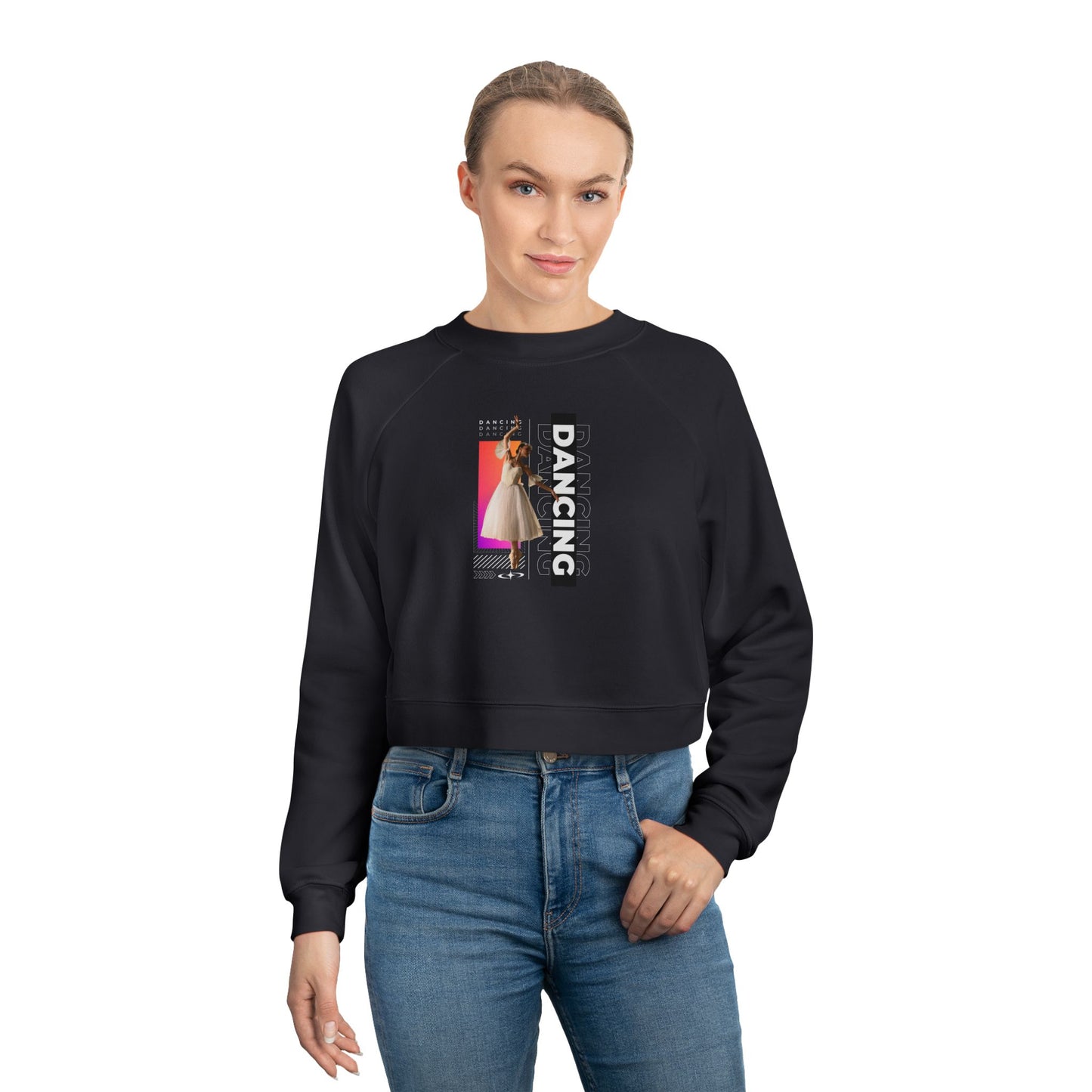 “Dancing” Female Dancer Streetwear Graphic | Ballet & Dance Sweatshirt for Dancers & Enthusiasts - Women’s Cropped Sweatshirt