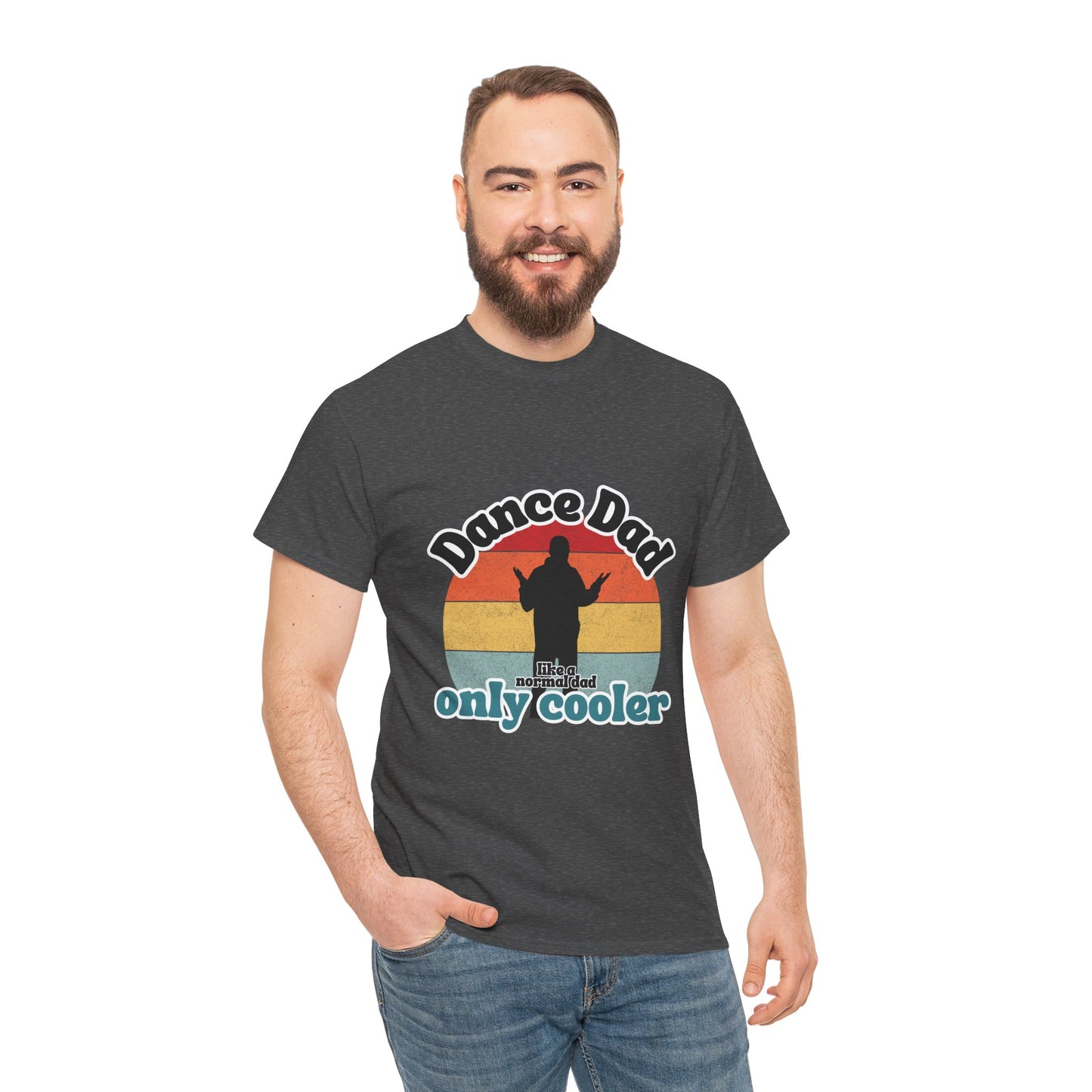 "Dance Dad" Unisex Heavy Cotton Tee – Funny Retro Dance Shirt for Cool Dads