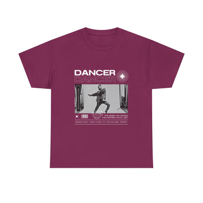 "Dancer "Jazz Pose Unisex Heavy Cotton Tee – Streetwear-Inspired Jazz Dance Graphic T-Shirt for Performers