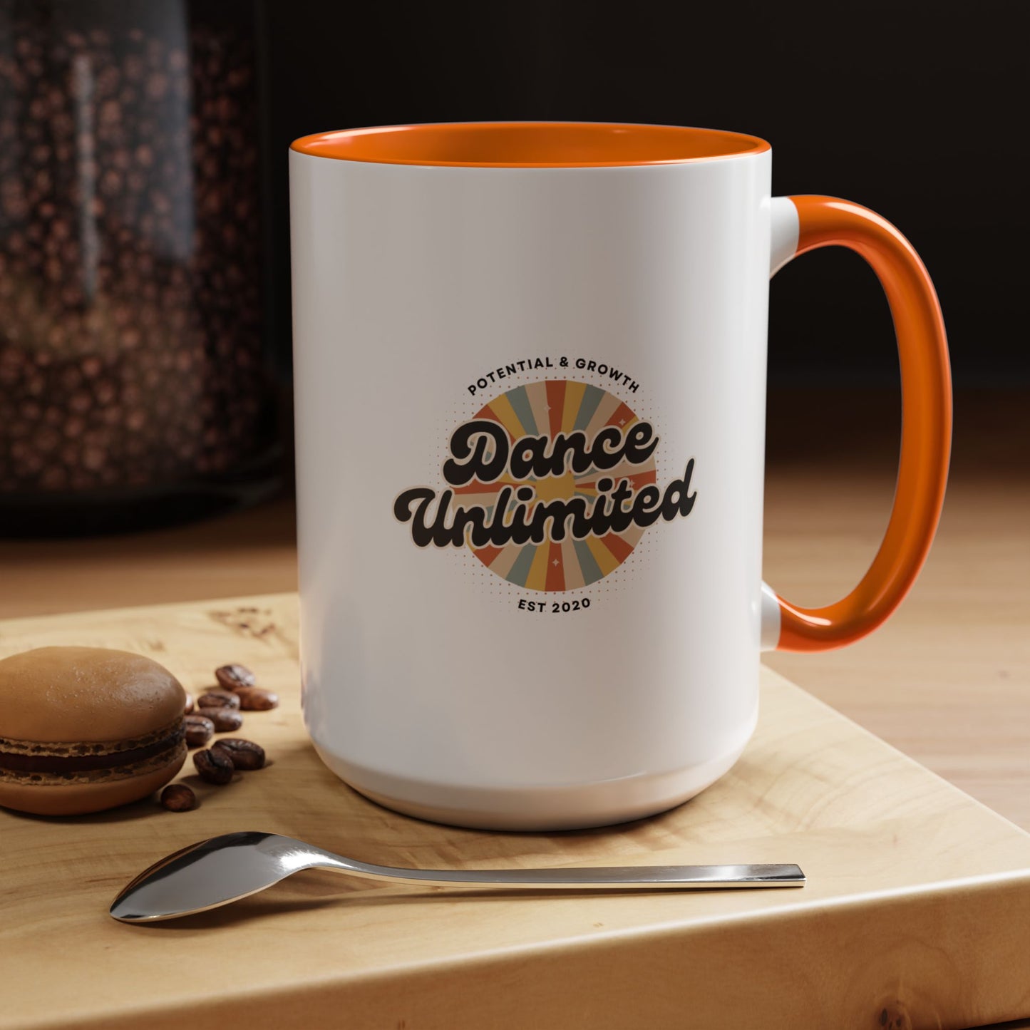 "Dance Unlimited – Potential & Growth" Accent Coffee Mug – Retro-Inspired Ceramic Mug for Dancers and Creative Dreamers