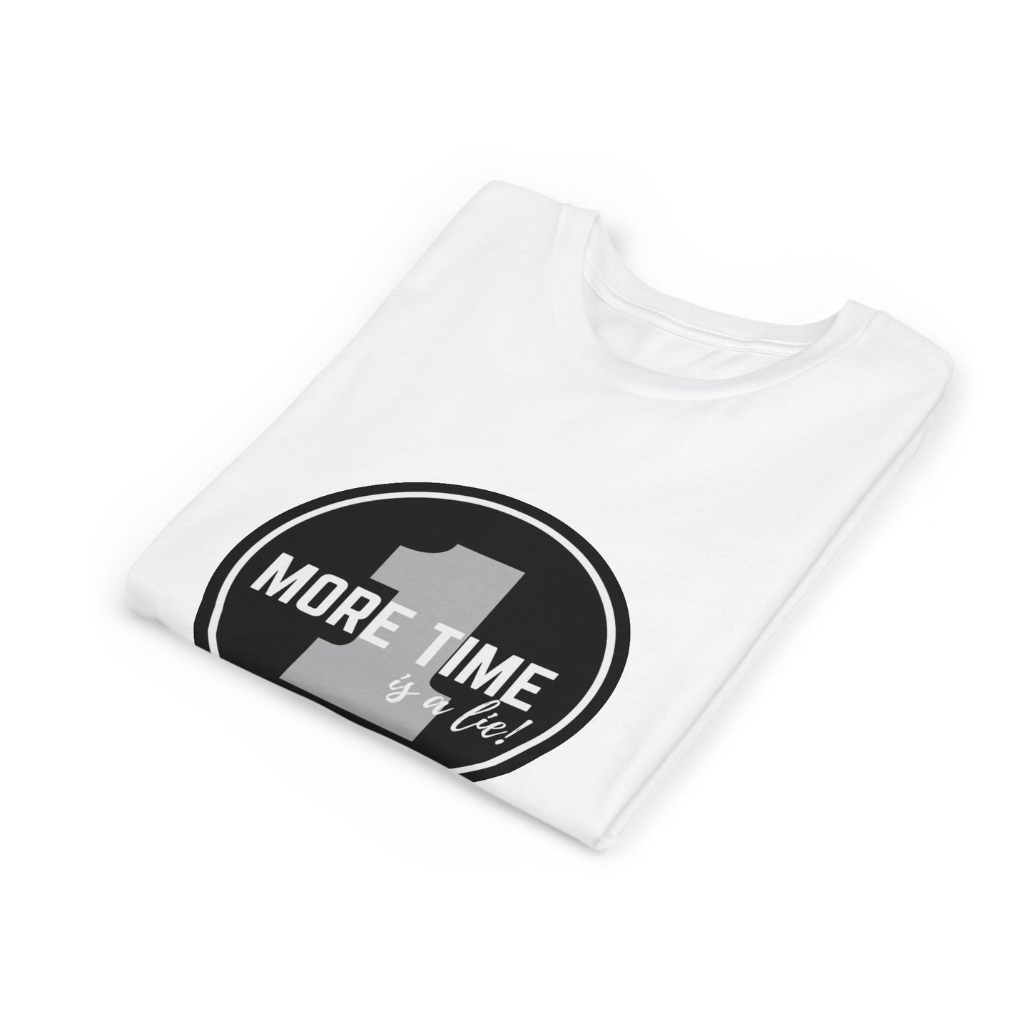 “One More Time is a Lie” Bold Emblem Dancer Graphic T-Shirt for Kids – Funny Dance Rehearsal Shirt - Youth Dance Tee