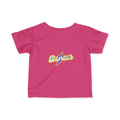 "Dancer" Superhero-Inspired Infant Fine Jersey Tee – Cute Baby Dance T-Shirt with Bold Comic-Style Graphic for Future Dance Heroes