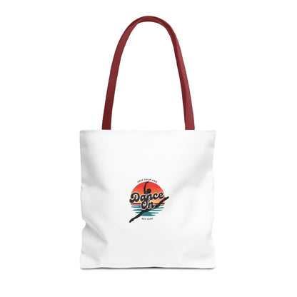"Keep Calm and Dance On" Canvas Tote Bag – Retro Dance Graphic, Durable Shopping & Everyday Dance Bag
