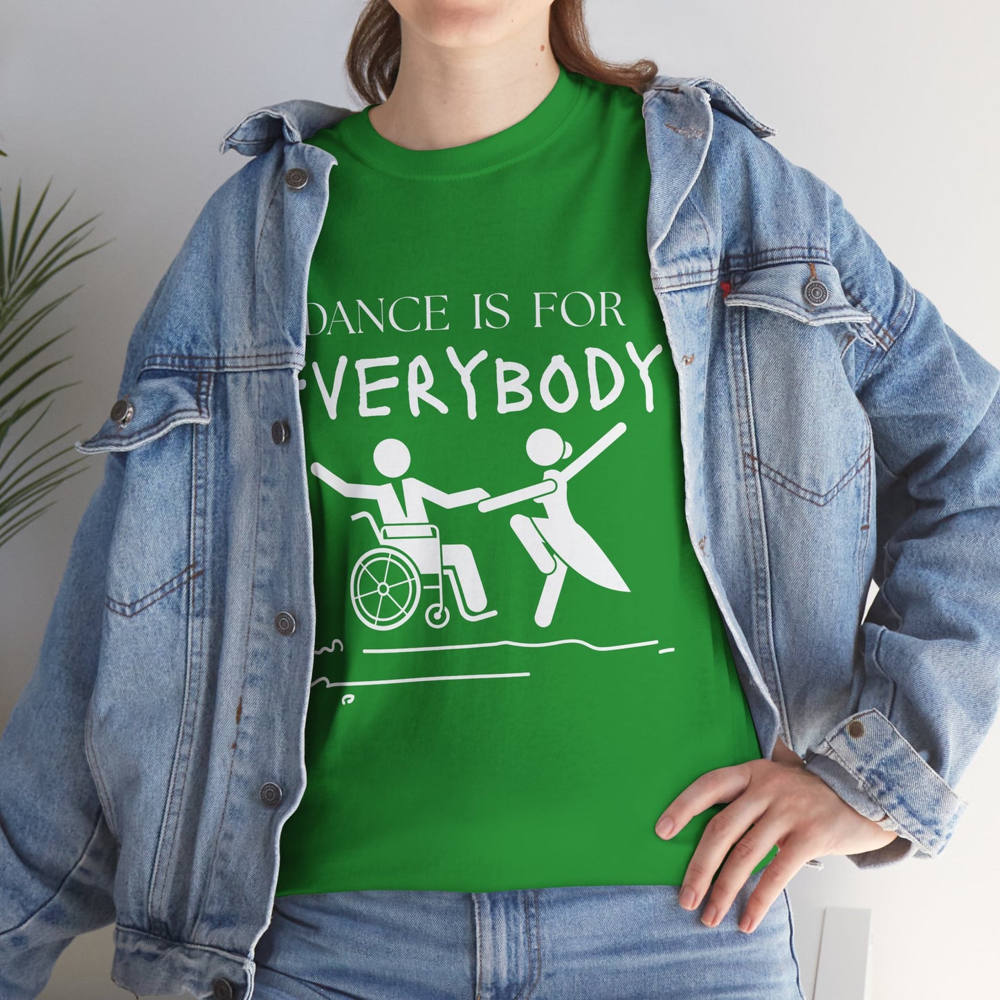 “Dance Is for Everybody” Inclusive Dance T-Shirt – Unisex Heavy Cotton Tee with Optional Back Personalization (Name or Studio)