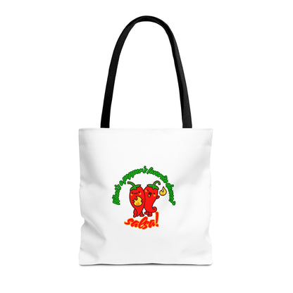 “What’s a Pepper’s Favorite Dance? Salsa!” Salsa Dance Pun Tote Bag – Funny Kawaii Pepper Graphic Canvas Bag for Dancers & Food Lovers