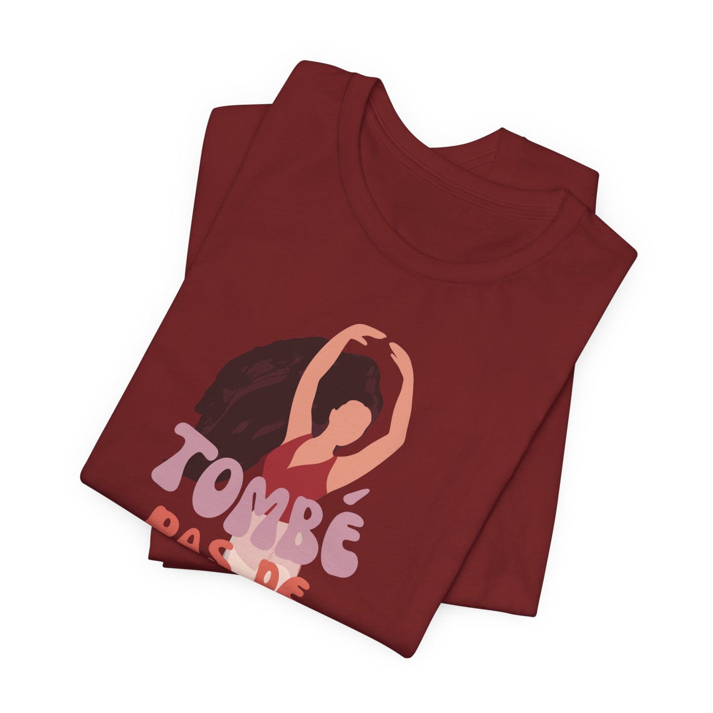 “Tombé Pas de Bourrée” T-Shirt – Ballet Dance Phrase Unisex Garment-Dyed Tee with Elegant Dancer Graphic