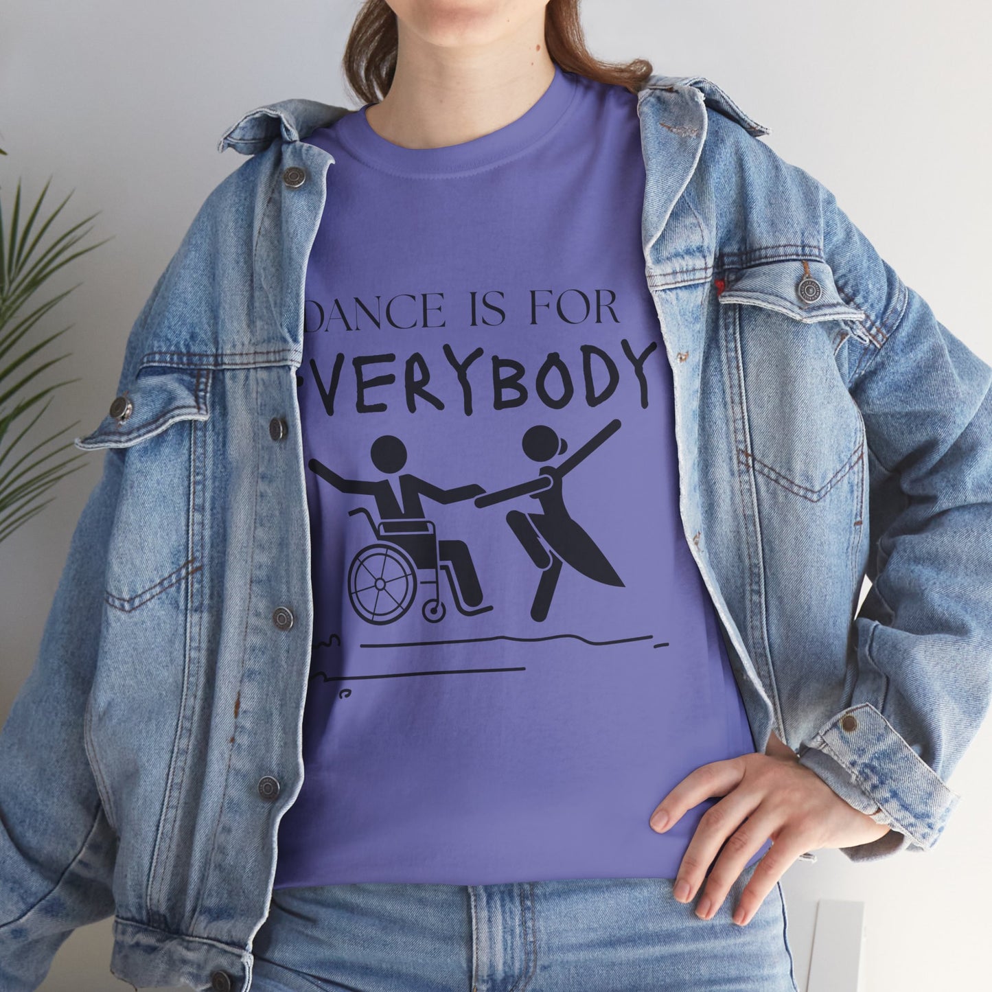 “Dance Is for Everybody” Inclusive Dance T-Shirt – Unisex Heavy Cotton Tee with Optional Back Personalization (Name or Studio)