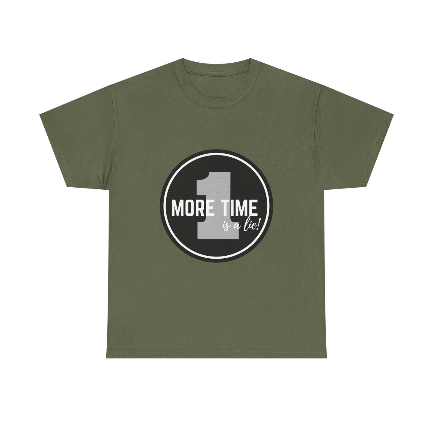 "One More Time is a Lie" Unisex Heavy Cotton Tee – Bold Emblem Dance Graphic Shirt for Dancers, Performers & Rehearsal Warriors