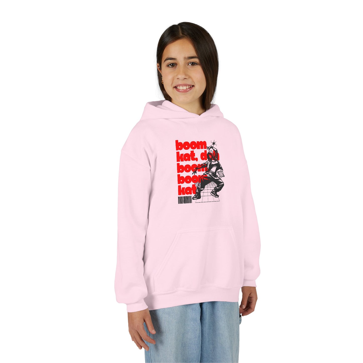 “Boom Kat” Bold Streetwear-Inspired Dance Graphic | Unisex Youth Hoodie – Hip-Hop & Jazz Dance Hoodie for Kids & Young Performers