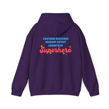 "Dance Mom" Superhero Hoodie – Floral Front Graphic & Fun Back Design | Unisex Hooded Sweatshirt for Proud Dance Parents