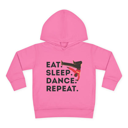 "Eat Sleep Dance Repeat" Toddler Pullover Hoodie – Bold B-Boy Dance Graphic Fleece Sweatshirt for Kids