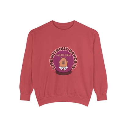 "Life Without Dance Is Pointeless" Unisex Lightweight Crewneck Sweatshirt – Bold Retro Ballet Pun Graphic Pullover for Dancers & Dance Lovers