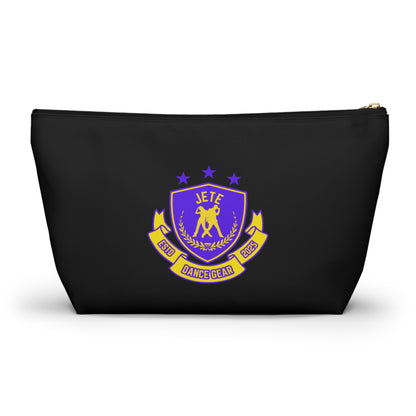 "Jeté Dance Gear" Makeup Bag – Colorful Collegiate-Inspired Dance Graphic – Stylish Zipper Pouch for Cosmetics, Accessories & Team Essentials