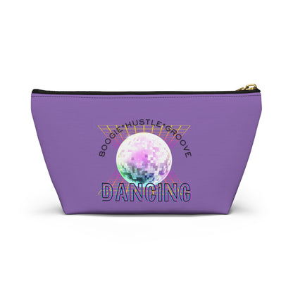 "Boogie, Hustle, Groove - Dancing" Retro Dance-Inspired Makeup Bag | Funky Bold Accessory Pouch for Dancers