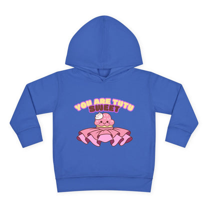 "You Are Tutu Sweet" Toddler Pullover Hoodie – Kawaii Cupcake in Tutu Dance Graphic Fleece Sweatshirt for Kids