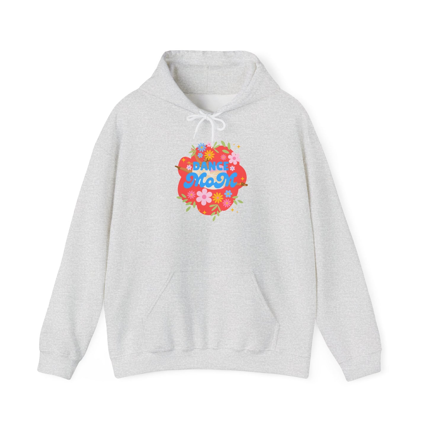 "Dance Mom" Superhero Hoodie – Floral Front Graphic & Fun Back Design | Unisex Hooded Sweatshirt for Proud Dance Parents