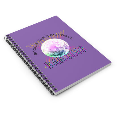 "Boogie, Hustle, Groove – Dancing" Spiral Notebook – Streetwear-Inspired Dance Journal with Colorful Dancer Graphic for Hip Hop Dancers, Students & Creatives