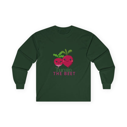 "Turnip the Beet" Unisex Long Sleeve Tee – Funny Dance Pun Shirt with Cute Pepper Graphic for Dancers & Veggie Lovers